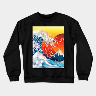 Wave off Kanagawa at sunset Crewneck Sweatshirt